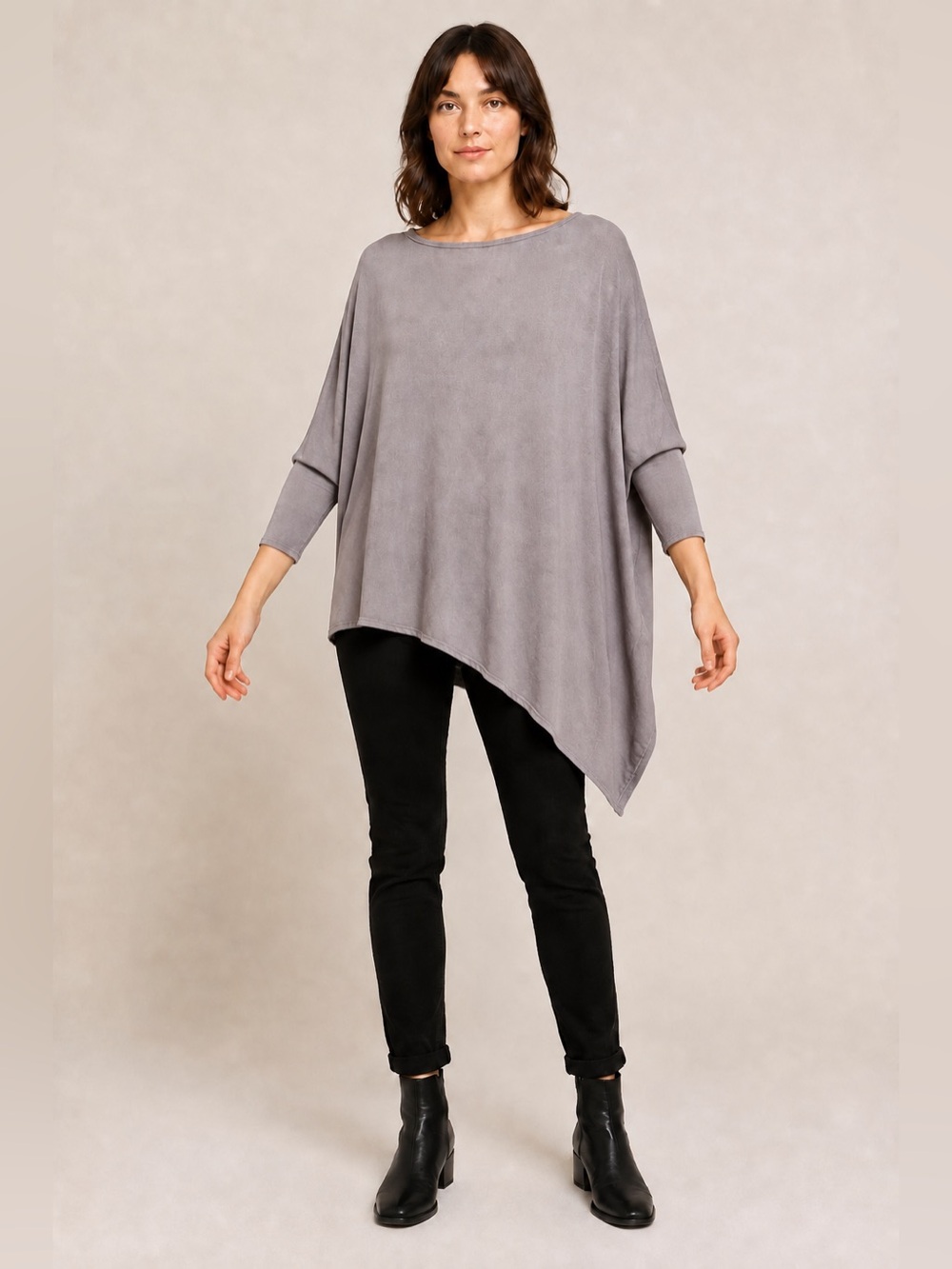 Helmut Lang Villous Oversized Asymmetric Dolman Pullover M Wharf